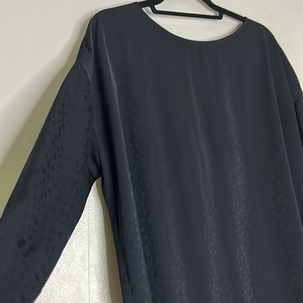 Zara basic collection monochromatic animal print tunic shirt dress black